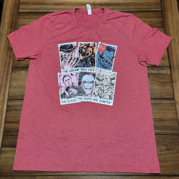 Bella Canvas SS Red Unisex Tee Killer Cards - Size Large - Picture 2 of 4